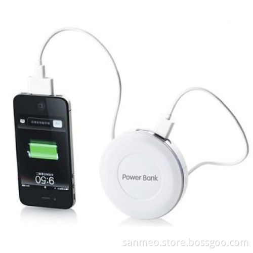 Portable Power Bank, 4,400mAh Elegant Circular Design, Special UV Painting, Power Capacity Indicator